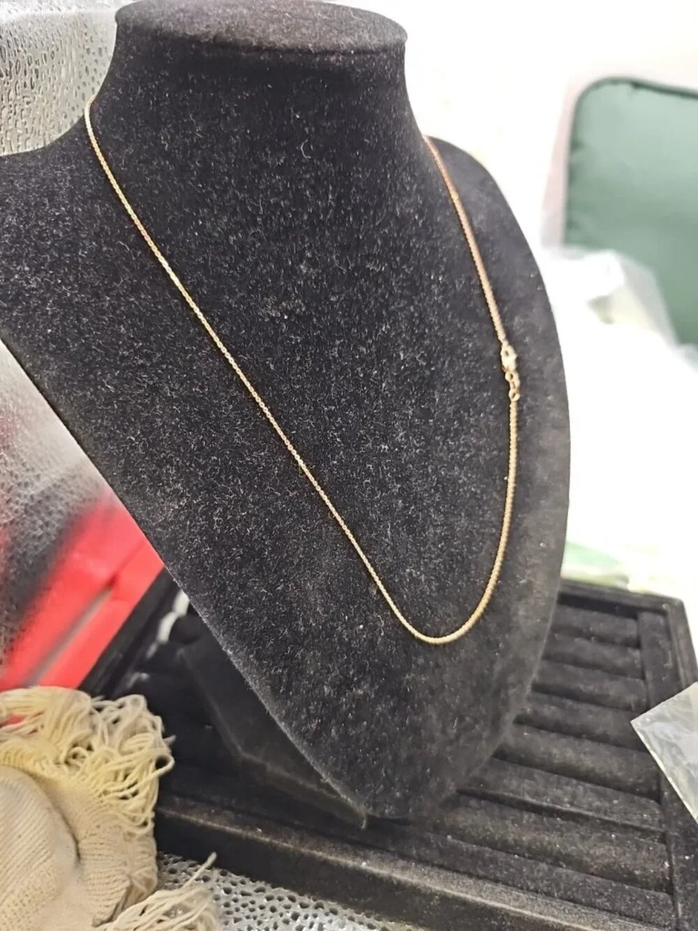 Necklace Fine Box Link .925 Silver With Rose Gold Tone Overlay 16